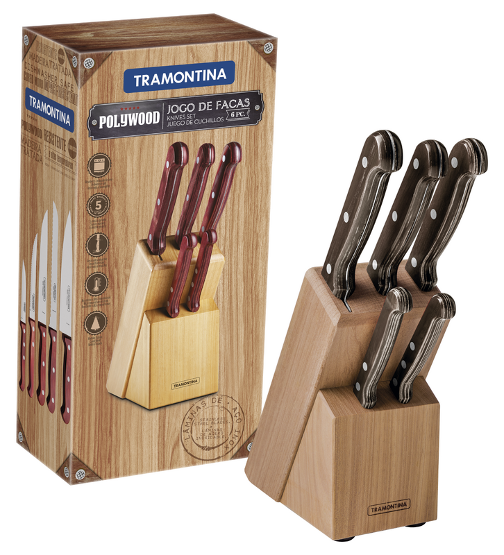 Tramontina 6-Piece Knife Set with Wood Block