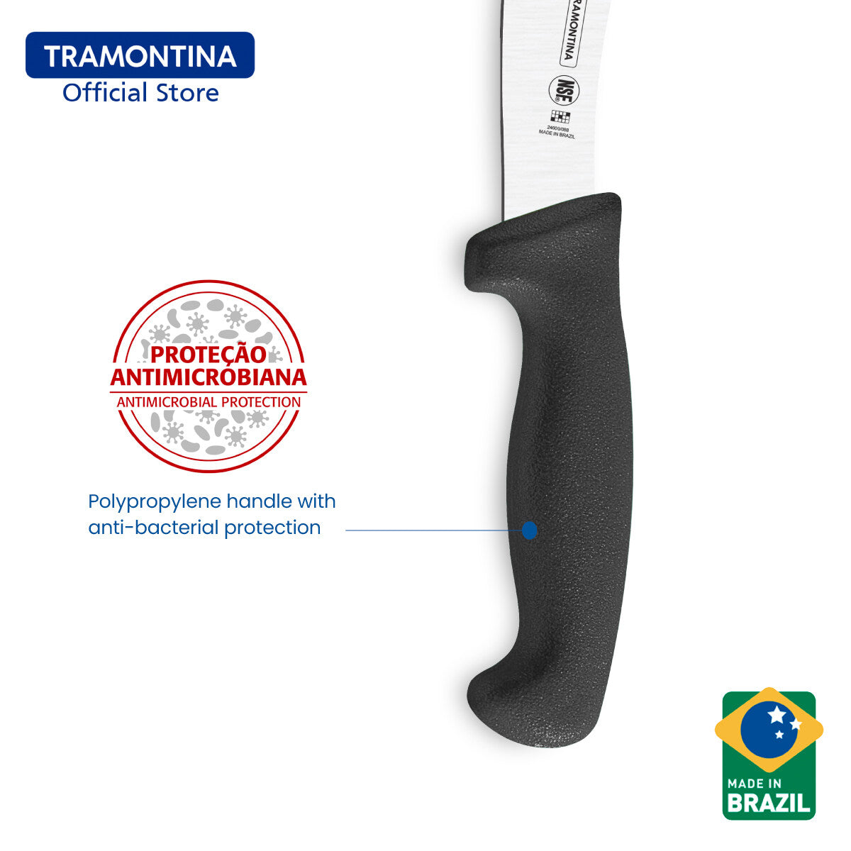 Tramontina Skinning Knife with Antibacterial Protection Handle 6" (Professional Master)