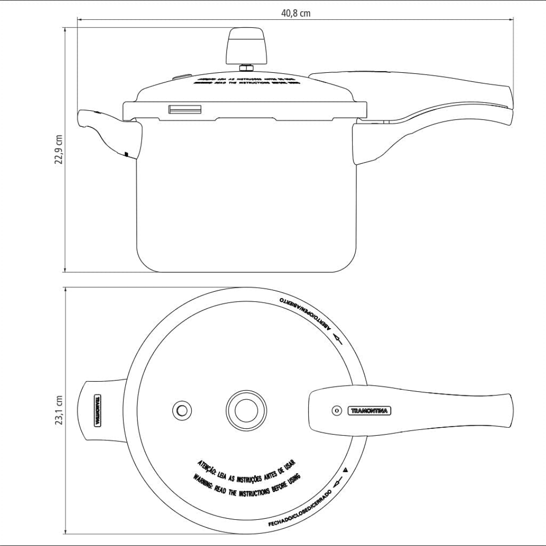 Tramontina Vancouver Aluminum Pressure Cooker 20cm