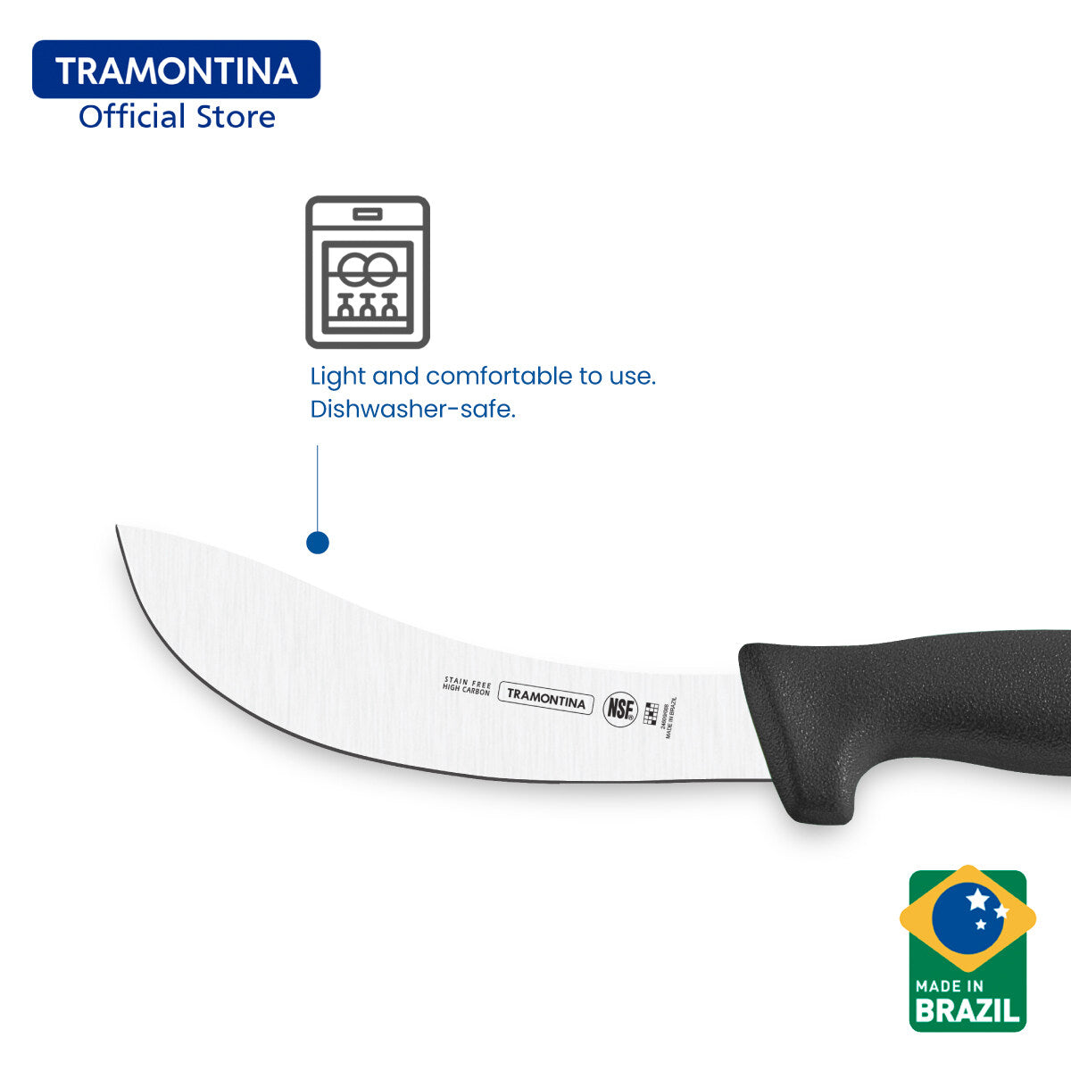 Tramontina Skinning Knife with Antibacterial Protection Handle 6" (Professional Master)