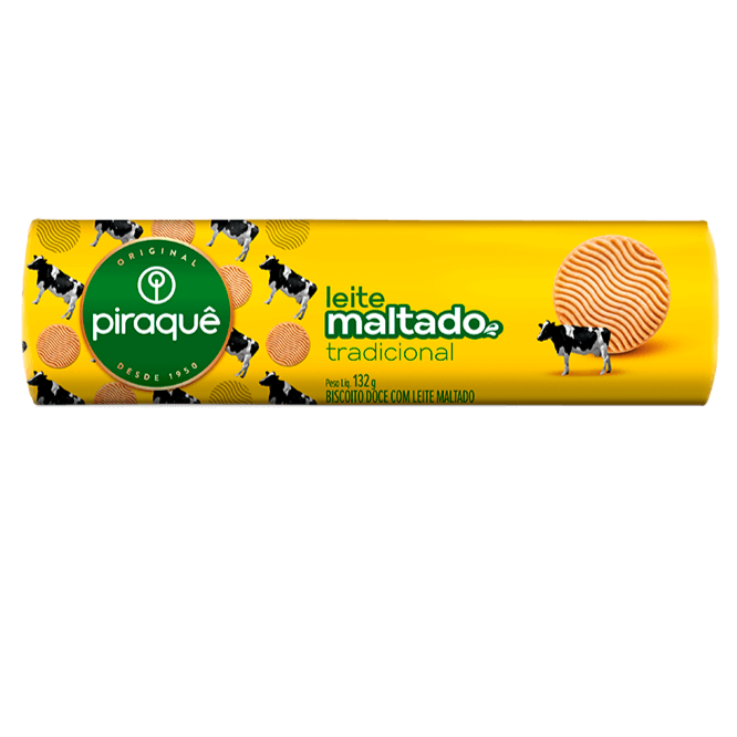 Piraquê Malted Milk Cookies "Leite Maltado" 132g - close to expire