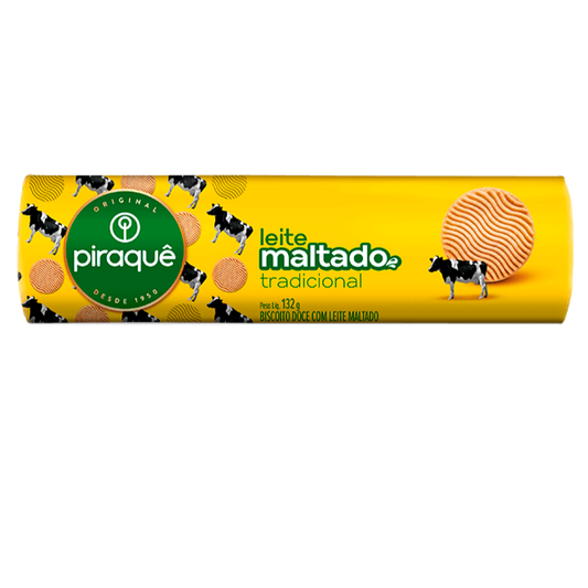 Piraquê Malted Milk Cookies "Leite Maltado" 132g - close to expire