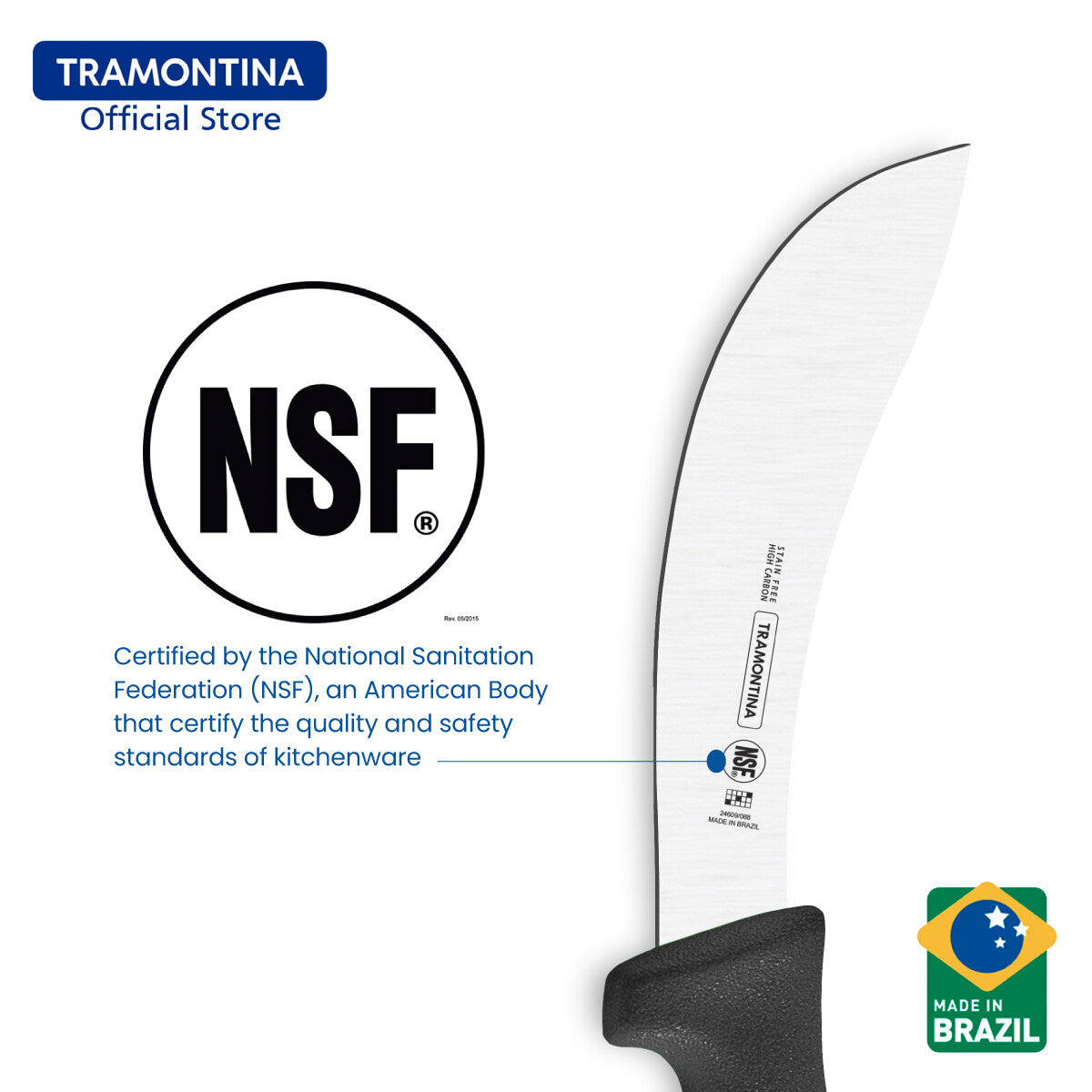 Tramontina Skinning Knife with Antibacterial Protection Handle 6" (Professional Master)